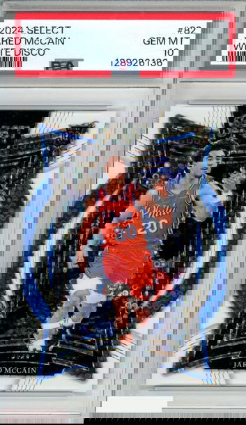 2024 PANINI SELECT JARED MCCAIN #82 WHITE DISCO 6 OF 75 ROOKIE RC PSA 10 GEM MT