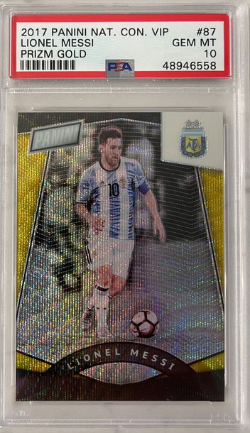 2017 Panini National Convention VIP Lionel Messi Prizm Gold PSA 10 POP 1