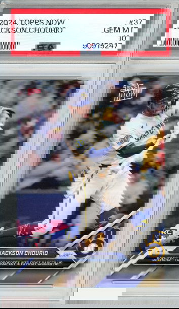 2024 TOPPS NOW JACKSON CHOURIO #37 ROOKIE RC MILWAUKEE BREWERS PSA 10 GEM MT
