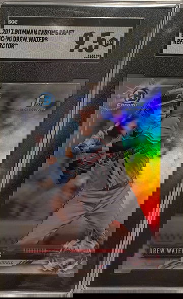 2017 Bowman Chrome Draft BDC-90 Drew Waters Refractor 1st SGC 9.5 Mint plus