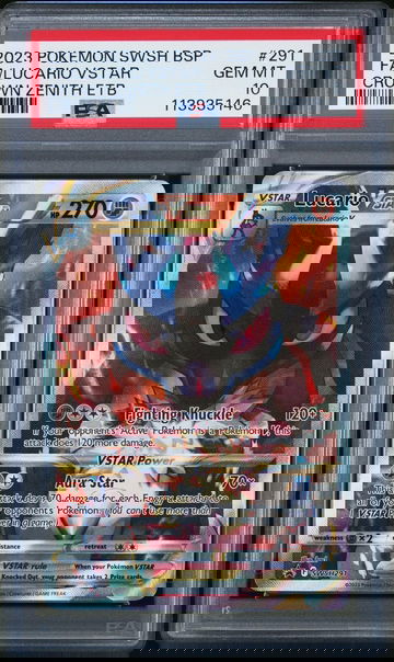 2023 Pokemon Sword and Shield Black Star Promo Crown Zenith Elite Trainer Box Lucario Vstar #SWSH291 PSA 10