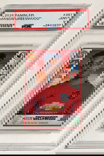 2019 Panini EPL Sticker Mason Greenwood Rookie PSA9 Mint (HK)