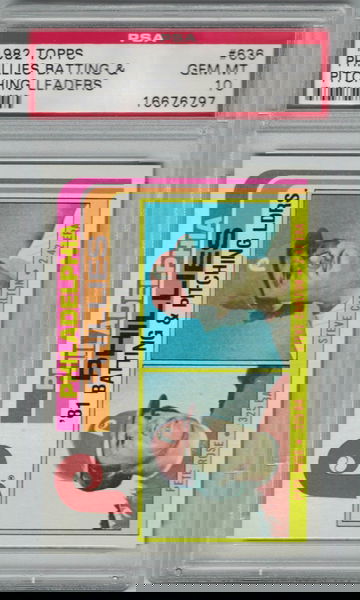 1982 Topps Phillies Batting & Pitching Leaders Pete Rose Steve Carlton PSA 10 Gem-Mint PSA Population 140 Ultra RARE!!!