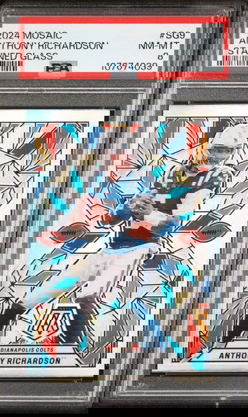 2024 Panini Mosaic Stained Glass Anthony Richardson #SG-9 PSA 8