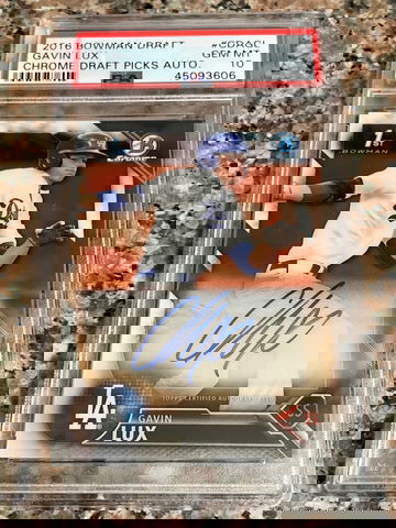 2016 Bowman Draft Chrome Draft Picks Auto Gavin Lux PSA 10 GEM MT