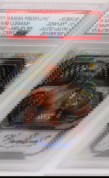 2021 UFC Panini Prizm Kamaru Usman MOJO Auto #/25 PSA 10