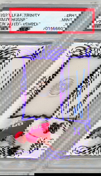 2021 Leaf Trinity Brady House RPA Rookie Patch Auto Button Patch #'d 13/25 PSA 9 MINT