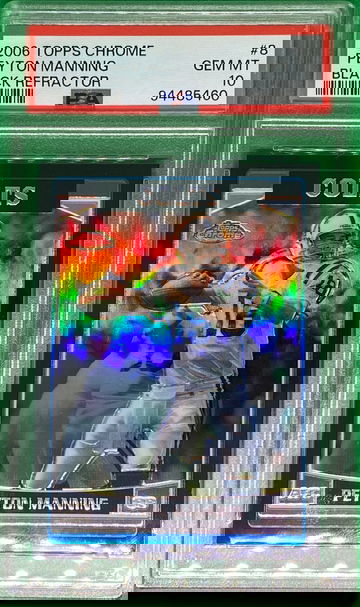 2006 topps chrome peyton manning black refractor /199 psa 10 pop 4!