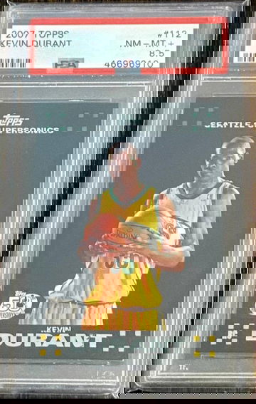 PSA 8.5 2007-08 Topps #112 KEVIN DURANT Rookie Card Black Border 50th Anniversary RC #112 ~ Brooklyn Nets