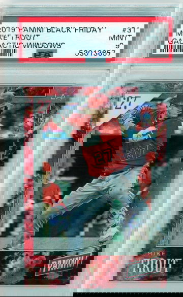 2019 Panini Black Friday #31 Mike Trout Galactic Windows PSA 9 Mint!