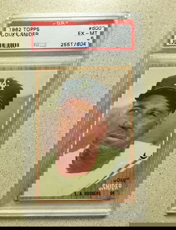 1962 Topps #500 Duke Snider PSA 6 EX-MT DODGERS HOF