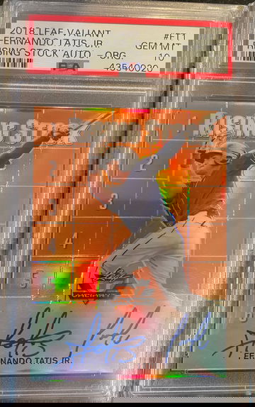 2018 Leaf Valiant Rising Stock Autographs - Orange -Fernando Tatis Jr PSA 10   27/35