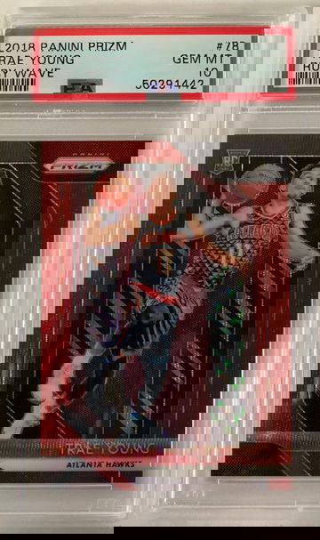 2018 Panini Prizm Trae Young Ruby Wave Prizm PSA 10