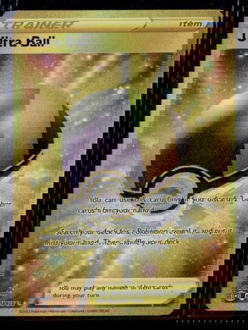 2022 Pokémon Sword & Shield Brilliant Stars Gold Trainer Ultra Ball #186/172