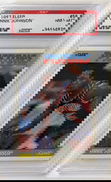 1987 Fleer Vinnie Johnson PSA 8