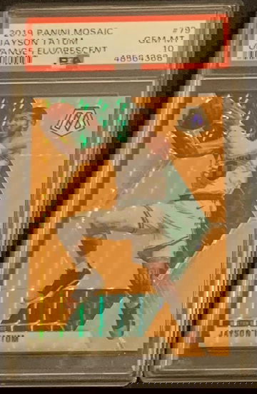 Jayson Tatum 2019 Mosaic Orange Fluorescent # 11/25 PSA 10
