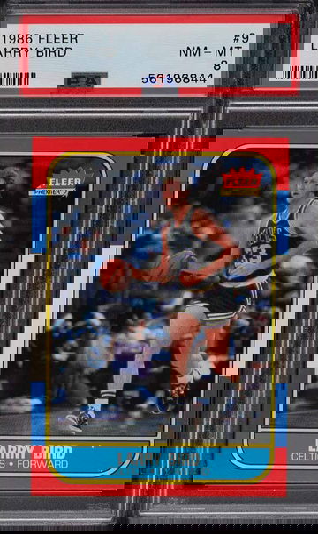 1986 FLEER BASKETBALL LARRY BIRD #9 PSA 8 NM-MT