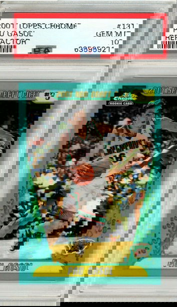 2001 Paul Gasol Topps Chrome Refractor PSA 10 Rookie RC