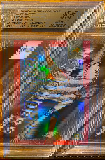 2014 Panini Prizm World Cup LIONEL MESSI Net Finders Red # /149 BGS 9.5 GEM Mint