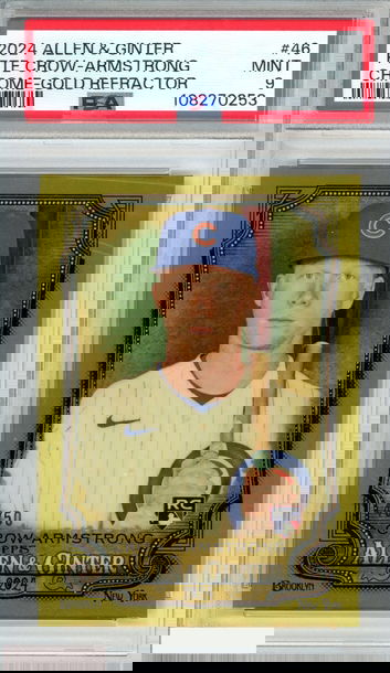 2024 TOPPS ALLEN AND GINTER PETE CROW-ARMSTRONG #46 CHROME GOLD OF 50 RC PSA 9