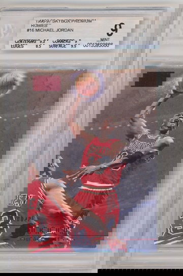 1996 Skybox Premium RUBIES #16 MICHAEL JORDAN BGS 9 (POP 34) SCARCE!