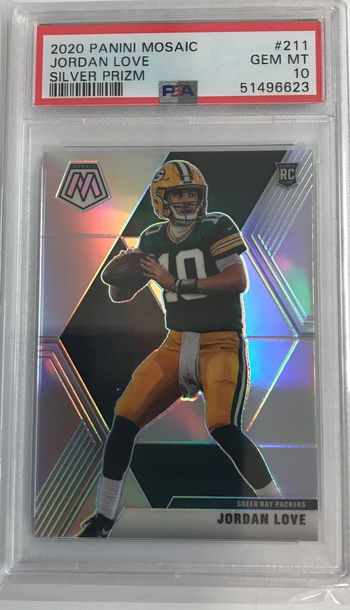 2020 Panini Mosaic Jordan Love SILVER PRIZM PSA 10 GEM MINT