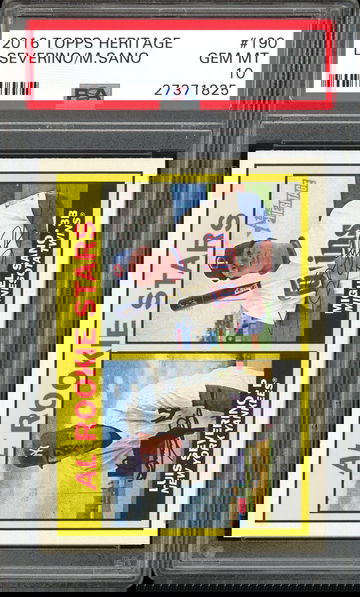 LUIS SEVERINO PSA 10 RC 2016 TOPPS HERITAGE #190 MIGUEL SANO