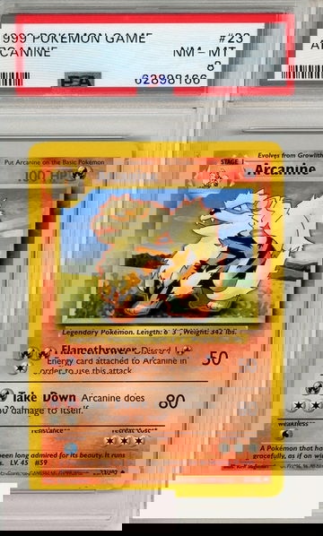1999 POKEMON GAME ARCANINE #23 PSA 8 NM-MT