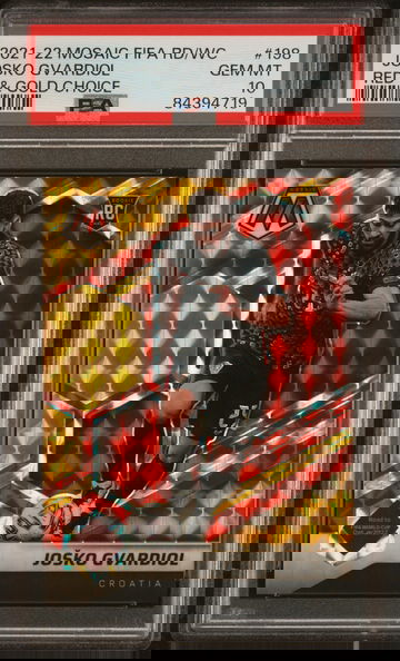 2021-22 Mosaic FIFA W/C Josko Gvardiol Red & Gold Choice RC #198 PSA 10 75/88