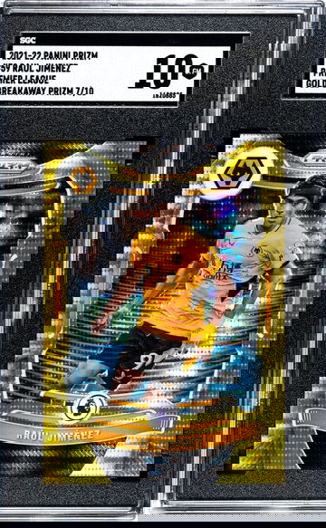 2021-22 Panini Prizm Premier League Gold Breakaway Raul Jimenez #59 /10 SGC 10