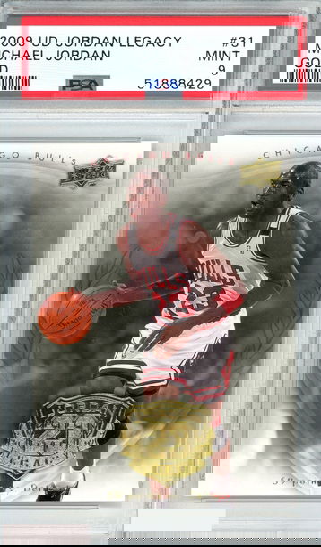 2009 UPPER DECK JORDAN LEGACY MICHAEL JORDAN #31 GOLD CHICAGO BULLS PSA 9 MINT