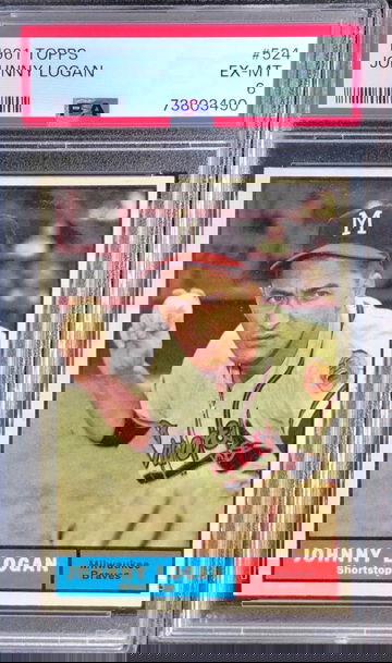 1961 Topps 524 Johnny Logan Milwaukee Braves PSA 6