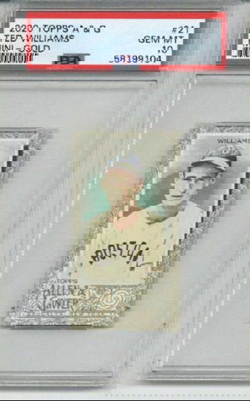 2020 TOPPS ALLEN & GINTER MINI GOLD TED WILLIAMS CARD RED SOX PSA 10 LOW POP