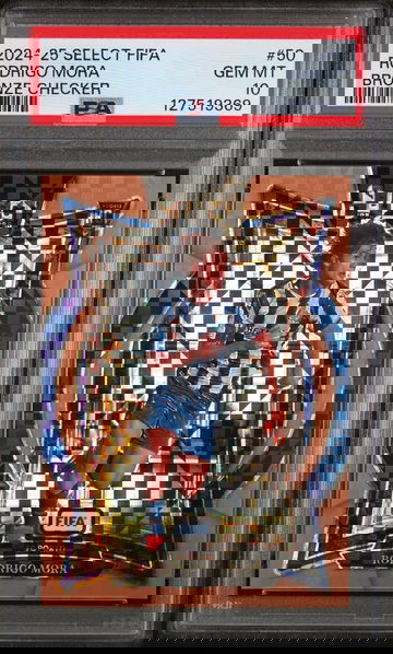 2024 Panini Select Fifa Bronze Checker Rodrigo Mora #50 /75 PSA 10