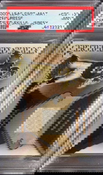 2005 Leaf Certified Materials Certified Skills CS13 Drew Brees Jersey /175 PSA 9 MINT POP 1