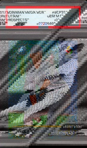 2017 Bowman Chrome Mega Box Shohei Otani (Ohtani) Japan Dodgers PSA 10