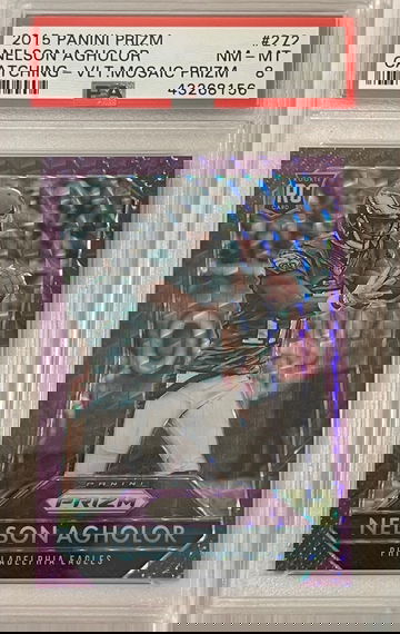 2015 Prizm Violet Mosaic Nelson Agholor RC 08/50 PSA 8