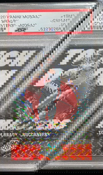 2020 Panini Mosaic Tom Brady Touchdown Masters Silver Prizm PSA 10 GEM SP Insert