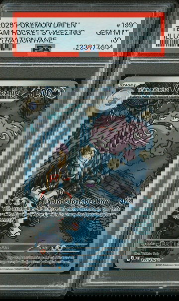 2025 Pokemon Scarlet and Violet Destined Rivals Illustration Rare Team Rocket's Weezing #199 PSA 10