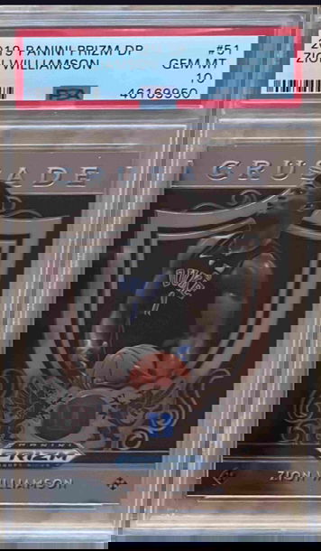 ZION WILLIAMSON 2019 PANINI PRIZM DRAFT PICKS CRUSADE PSA 10 ROOKIE #51 RC DUKE