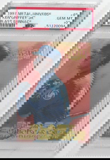 PSA 10 GEM MINT 1997 METAL UNIVERSE BLAST FURNACE KEN GRIFFEY JR  CARD #8