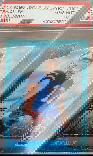 JOSH ALLEN 2018 OPTIC TEAL VELOCITY CASE HIT PSA 10 GEM MINT