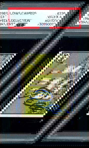 PELE SIGNED 1962 J Dias Campos #236 PSA 4 PSA/DNA 9 AUTO BRAZIL Soccer HOF From the Pelé Collection 