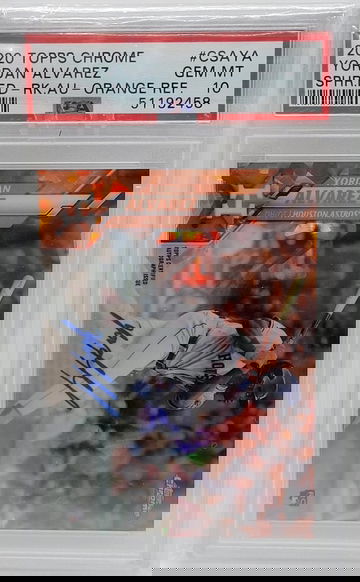 2020 Topps Chrome #CSAYA Yordan Alvarez Sapphire Edition Rookie Auto Orange Refractor PSA 10