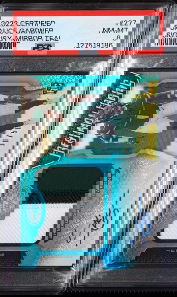 2022 Panini Certified Signature Jersey-Mirror Teal Ahmad "Sauce" Gardner #227 /50 PSA 8