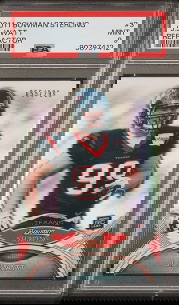 2011 Bowman Sterling JJ Watt #3 refractor PSA 9 Mint