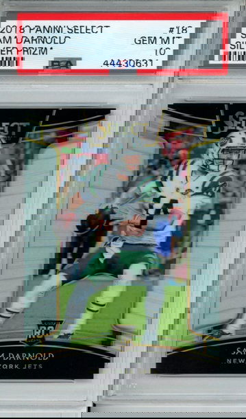 SAM DARNOLD 2018 Panini Select Silver Prizm #18 PSA 10 GEM MT Jets Carolina Panthers