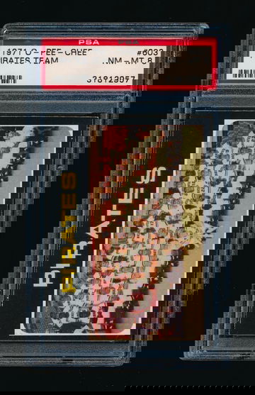 1971 OPC #603, Pittsburgh Pirates (Roberto Clemente) Team Card, PSA 8 NMMT *ULTRA RARE