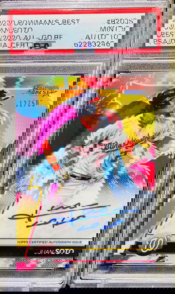 2020 Juan Soto Gold Refractor PSA 9 Auto 10 /50