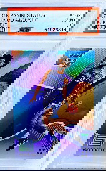 2018 panini status marvin bagley lll purple psa 9 mint